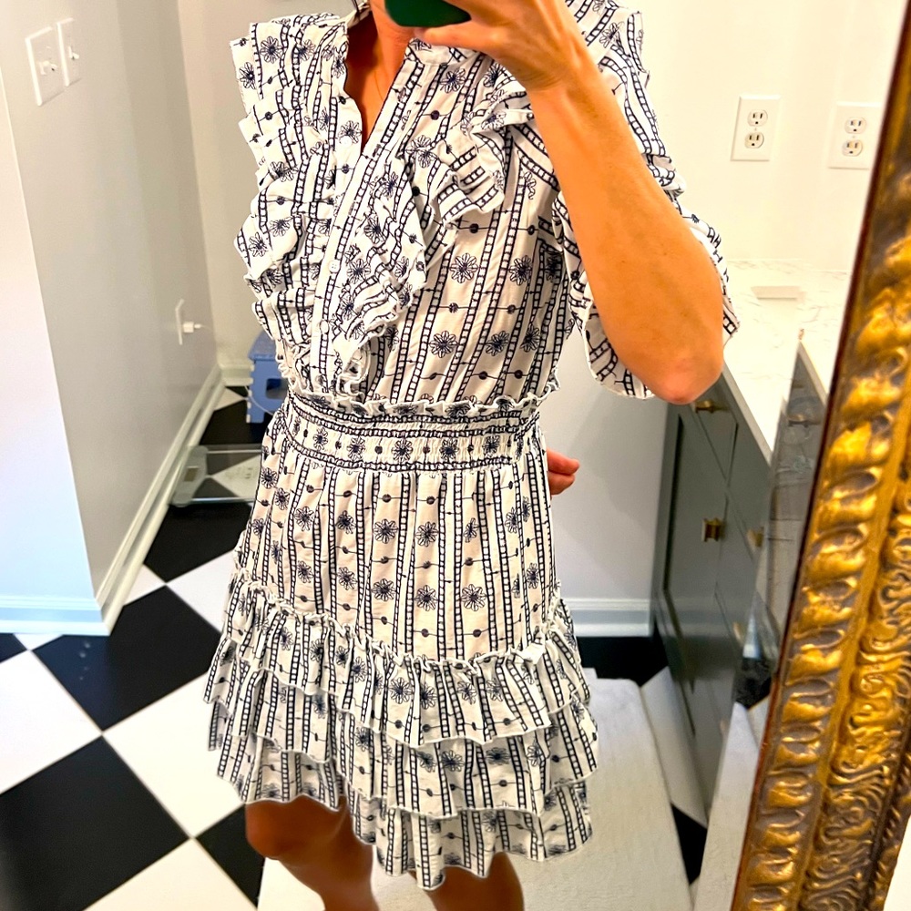 The Shirt by Rochelle Berens - ruffle tiered mini dress in excellent cond sz S